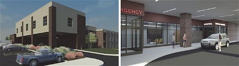 BIM model renderings of healthcare design ideas for the Keweenaw hospital for Aspirus Healthcare