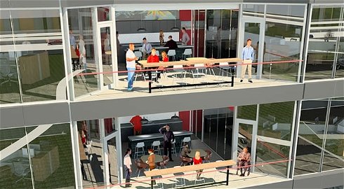 Modern workplace design trends often attempt to integrate indoor and outdoor workspace, including terrace, balcony, and roof deck work space