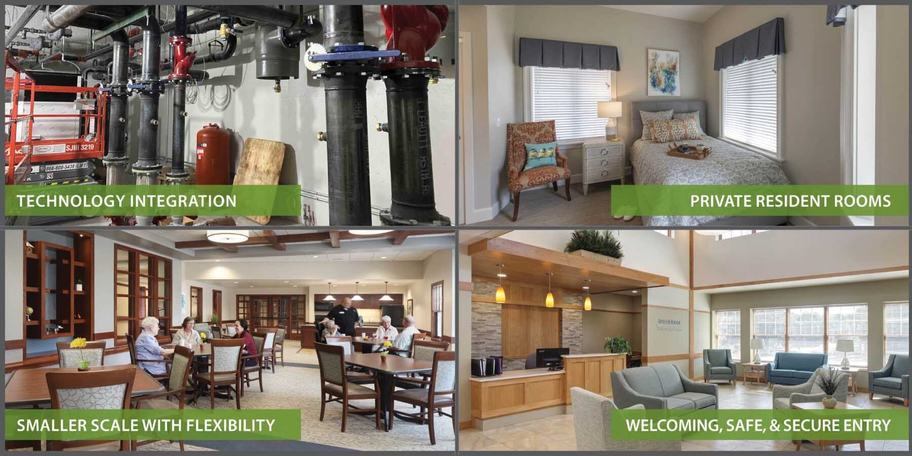 Senior Living Trends - Technology Integration, Private Resident Rooms, Smaller Scale with Flexibility, Welcoming, Safe and Secure Entry