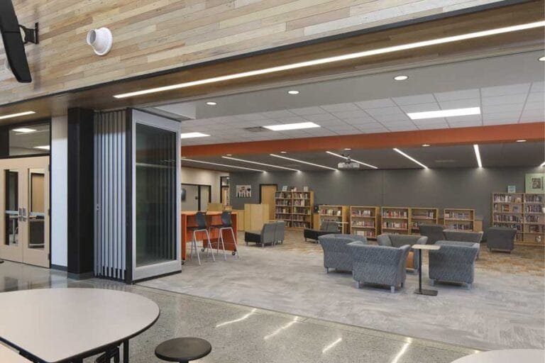 Burlington Area School District - Karcher Middle School Library with Movable Walls