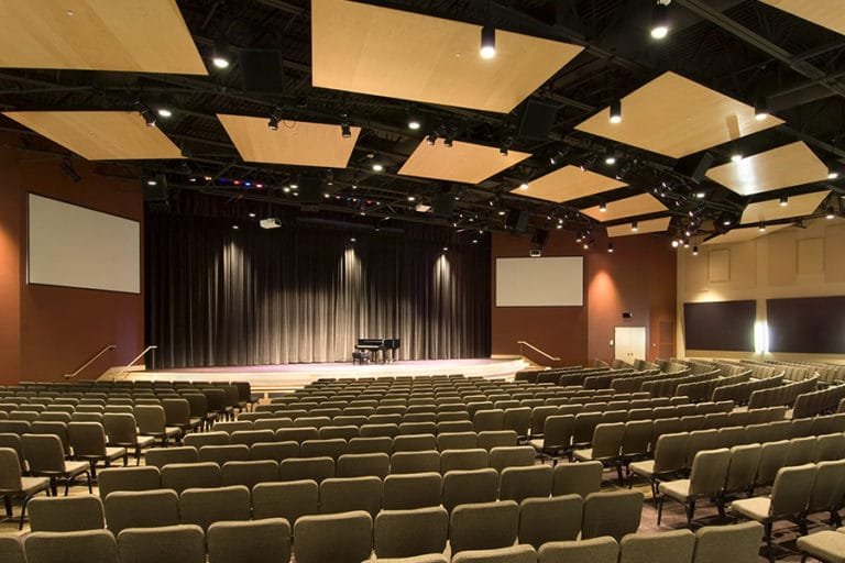 Blackhawk Church worship space provides a modern sanctuary with integrated technology