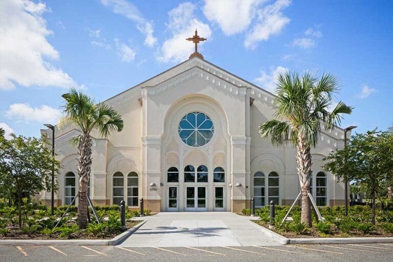 St. Catherine of Siena Catholic Church in Kissimmee, Florida, provides a modern interpretation of Catholic Architecture