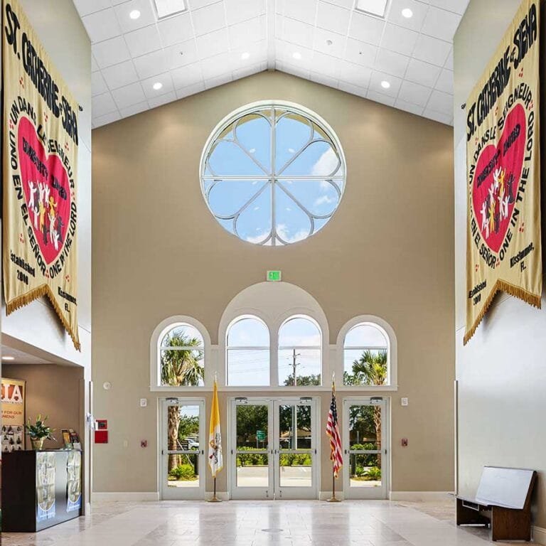 St. Catherine of Siena Catholic Church Narthex and Entrance in Kissimmee, Florida