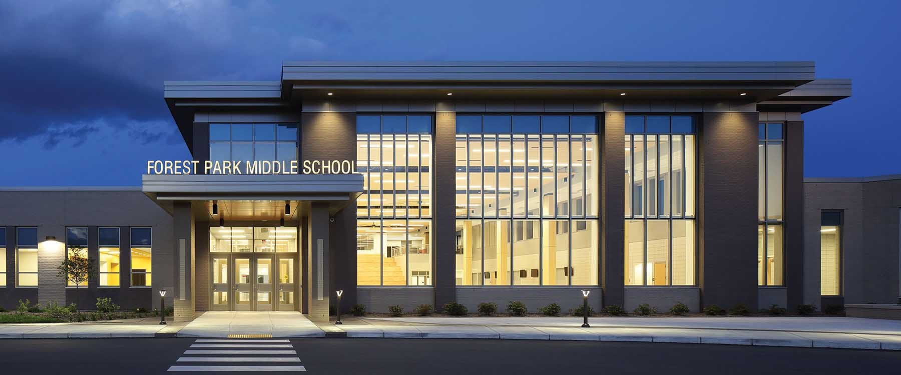 Forest Park Middle School Exterior And Entrance