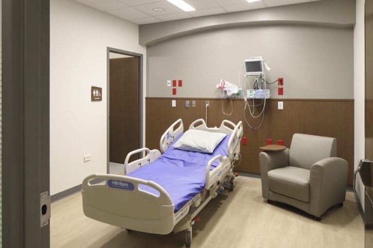 The recovery room provides privacy for recovery and space to support post-procedure care